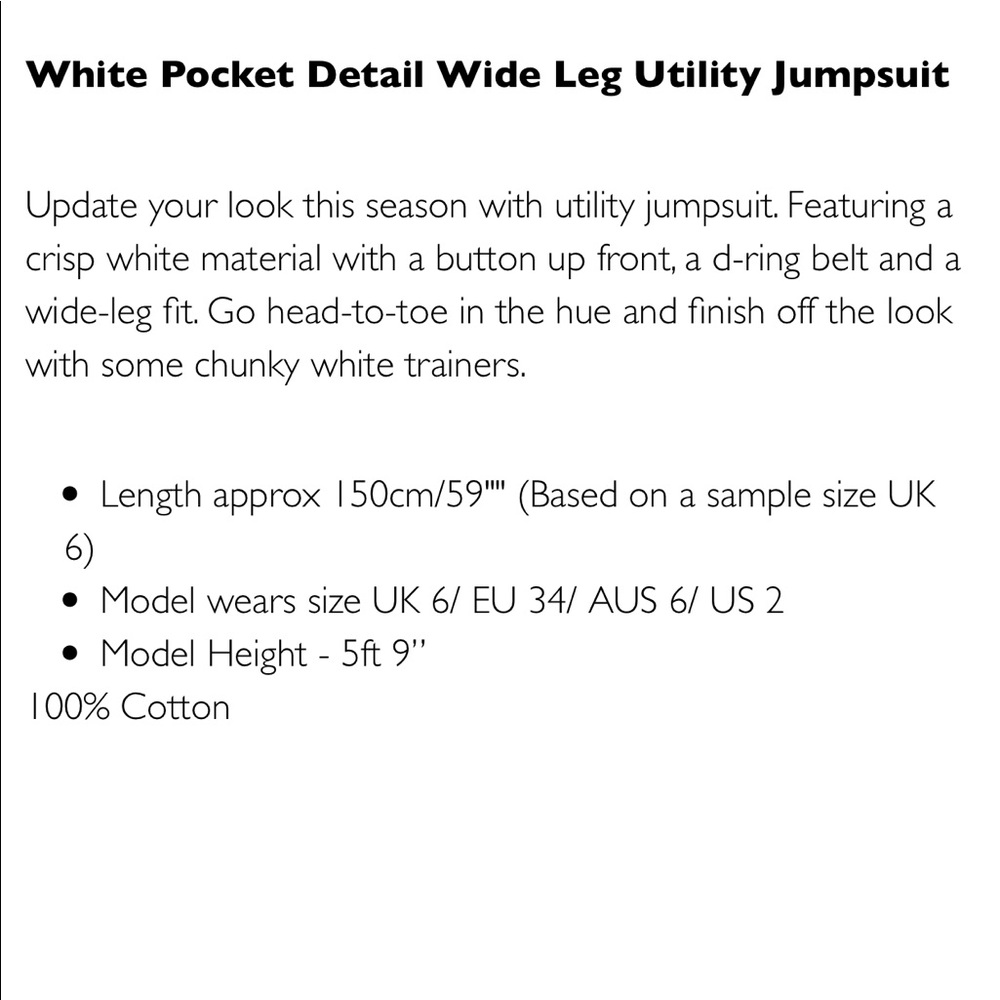 PRETTYLITTLETHUNG WHITE UTILITY JUMPSUIT - Picture 8 of 8
